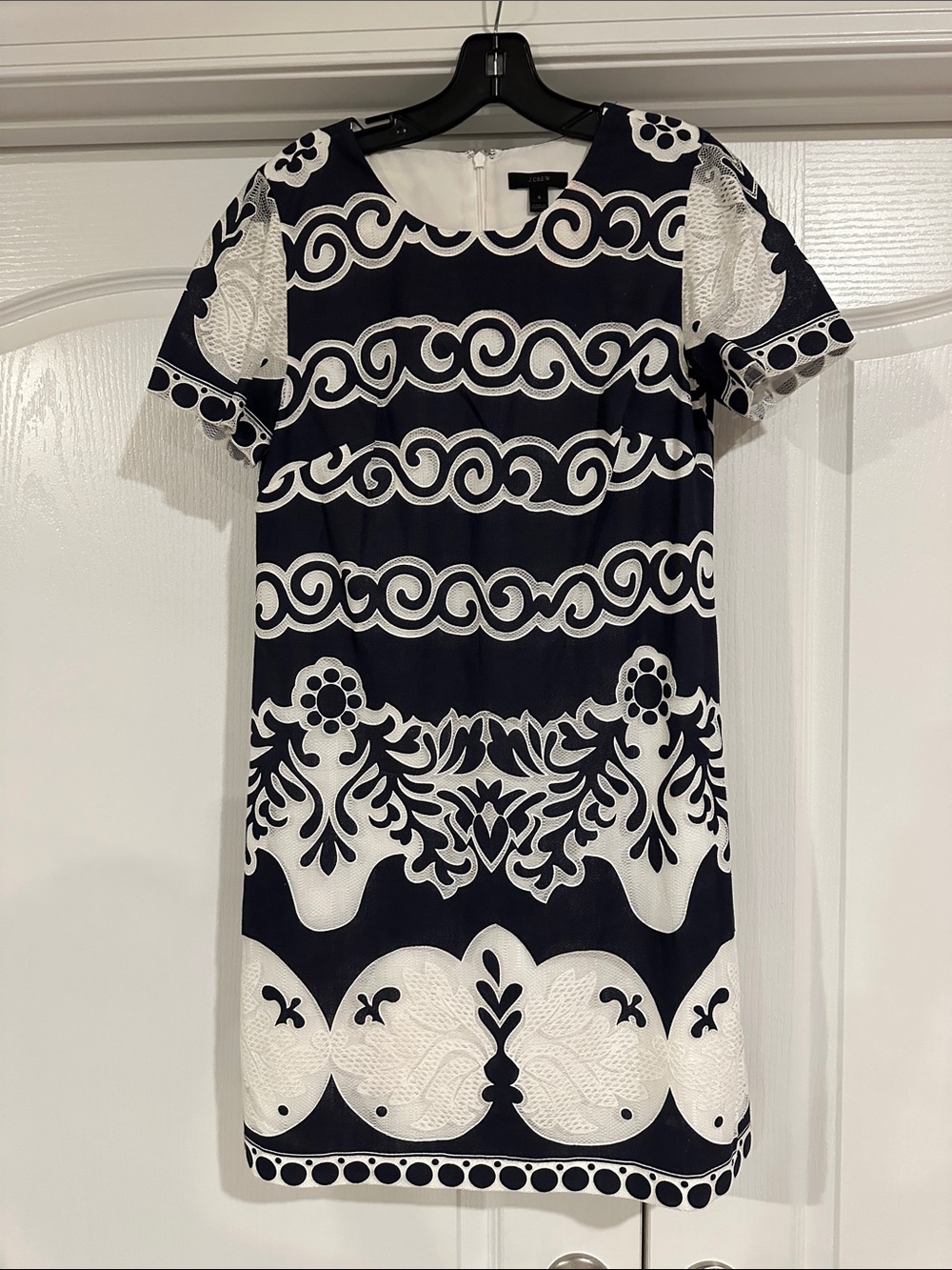 J Crew Navy/White Lace Dress Size 6